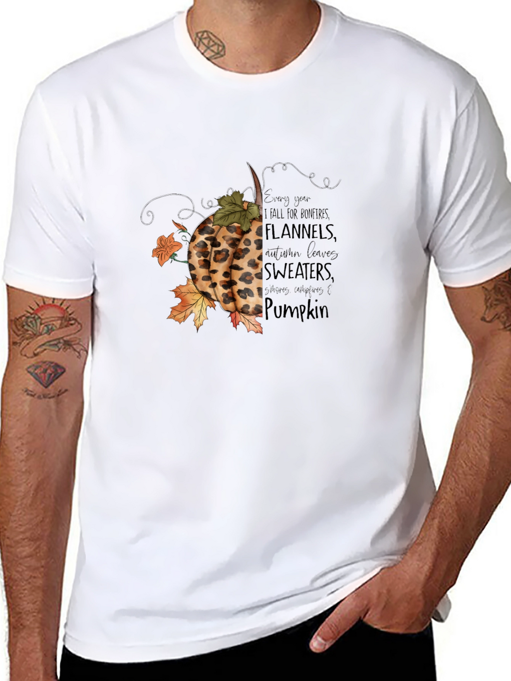 Fall Pumpkin T-Shirt: Bonfires Flannels & Sweaters