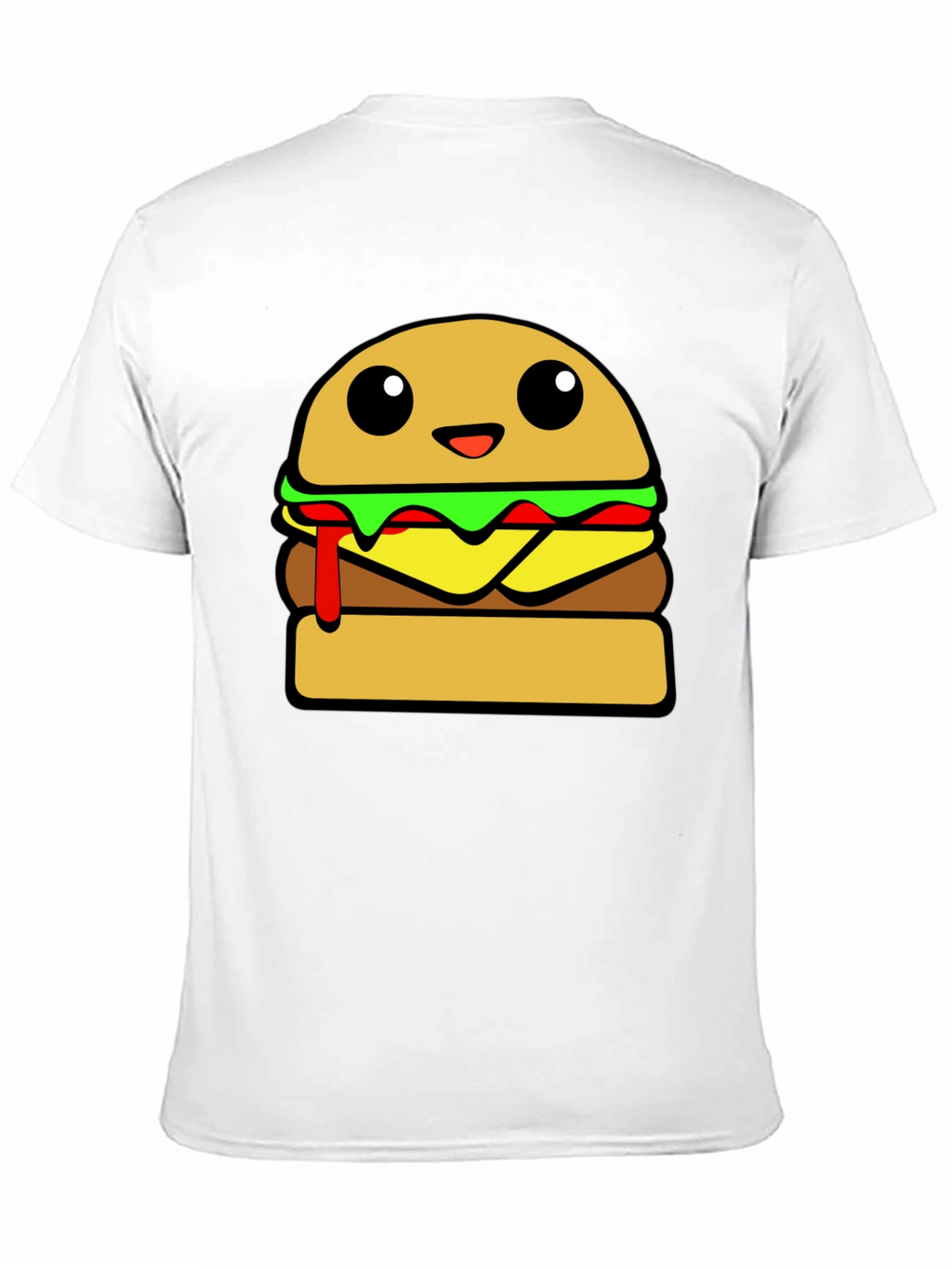 Cartoon Burger Graphic Tee - Unisex Casual T-Shirt