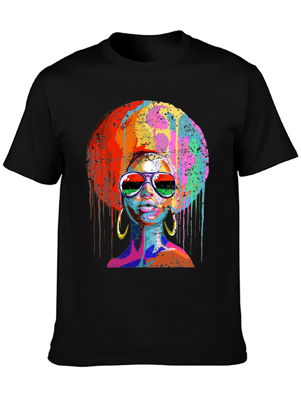 Afro Queen Graphic Tee - Black