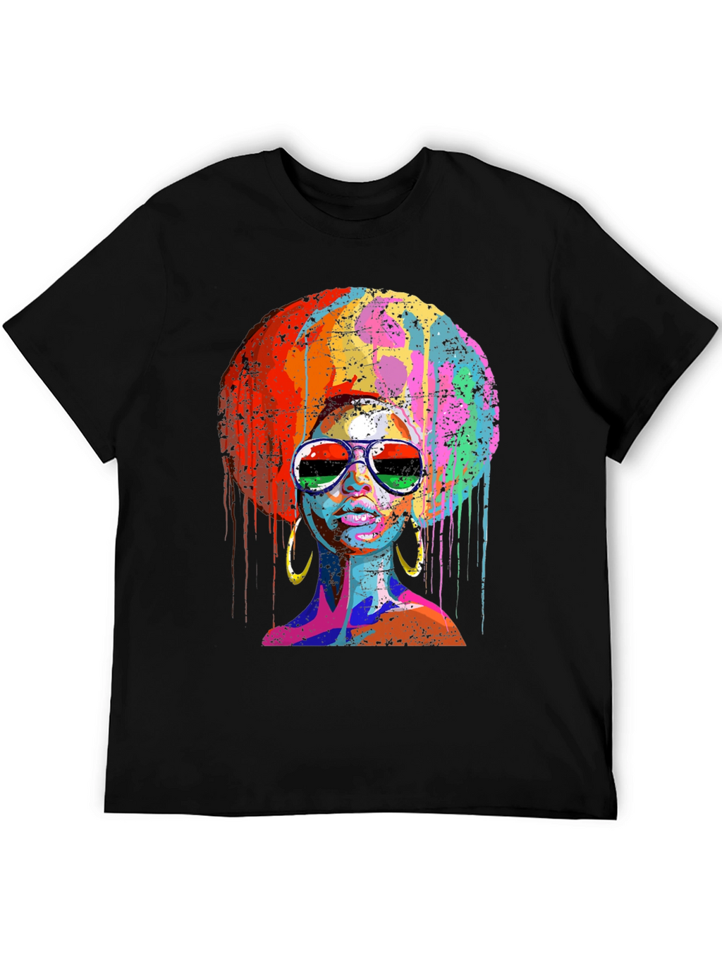 Afro Queen Graphic Tee - Black