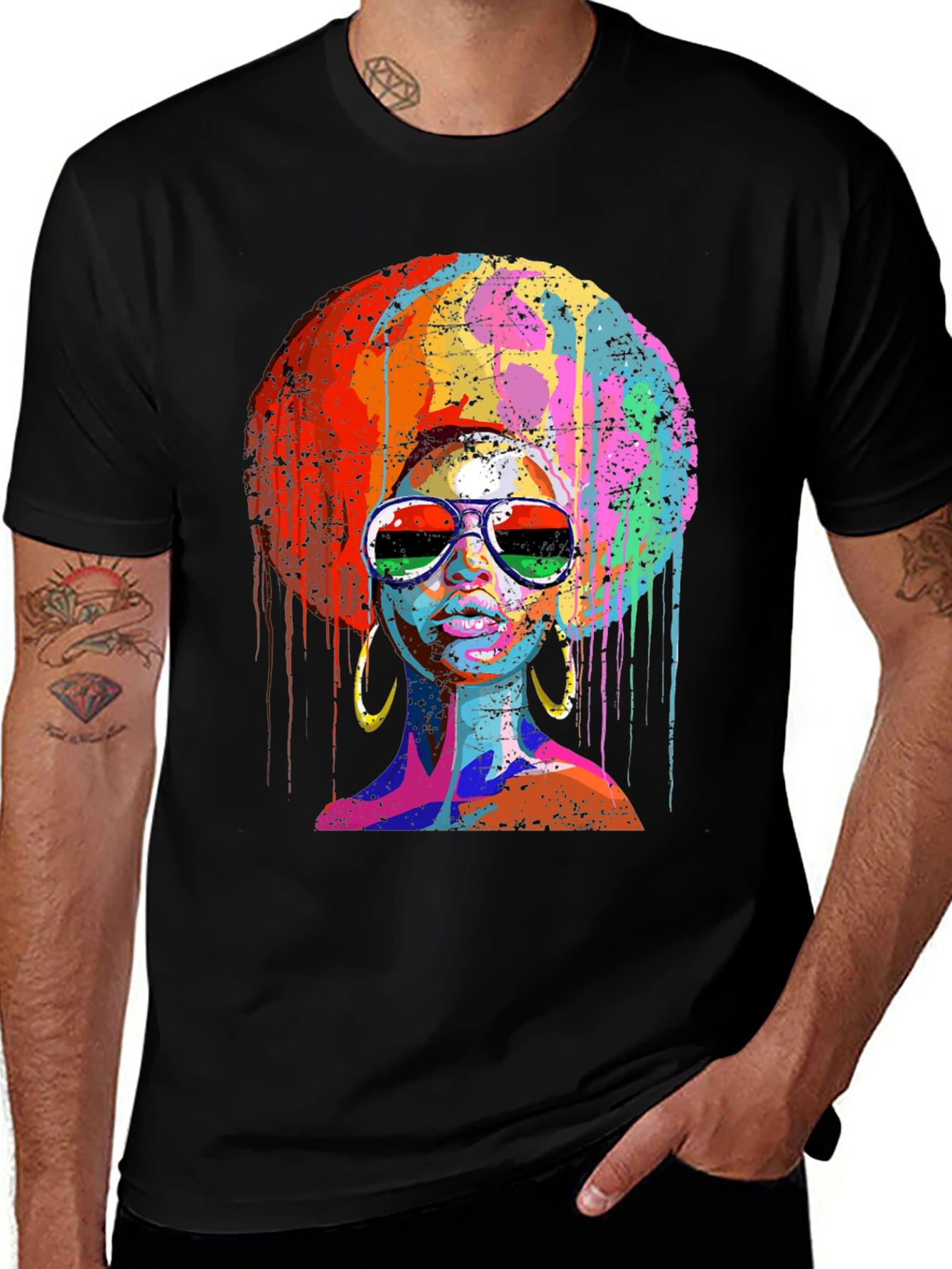 Afro Queen Graphic Tee - Black