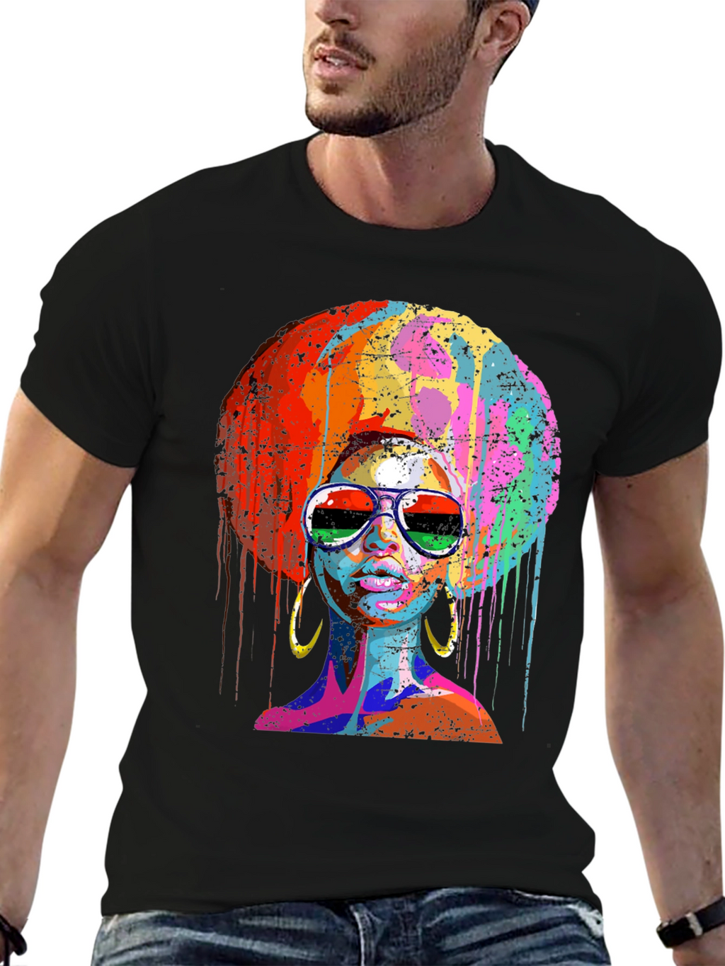 Afro Queen Graphic Tee - Black