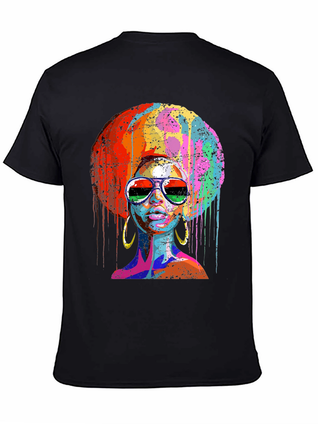 Afro Queen Graphic Tee - Black