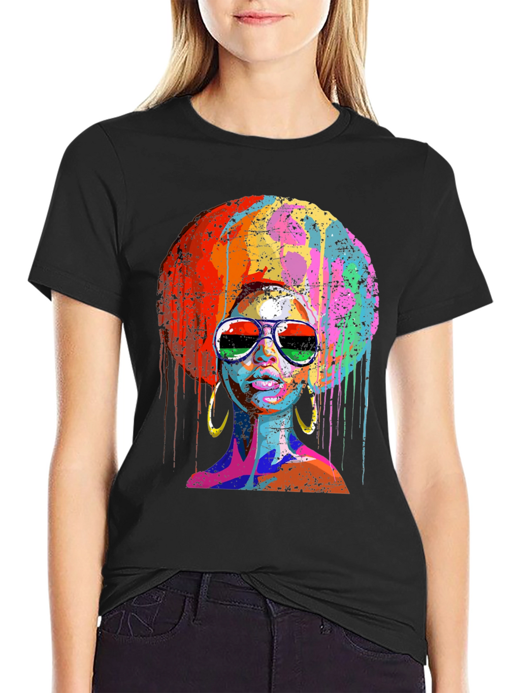 Afro Queen Graphic Tee - Black