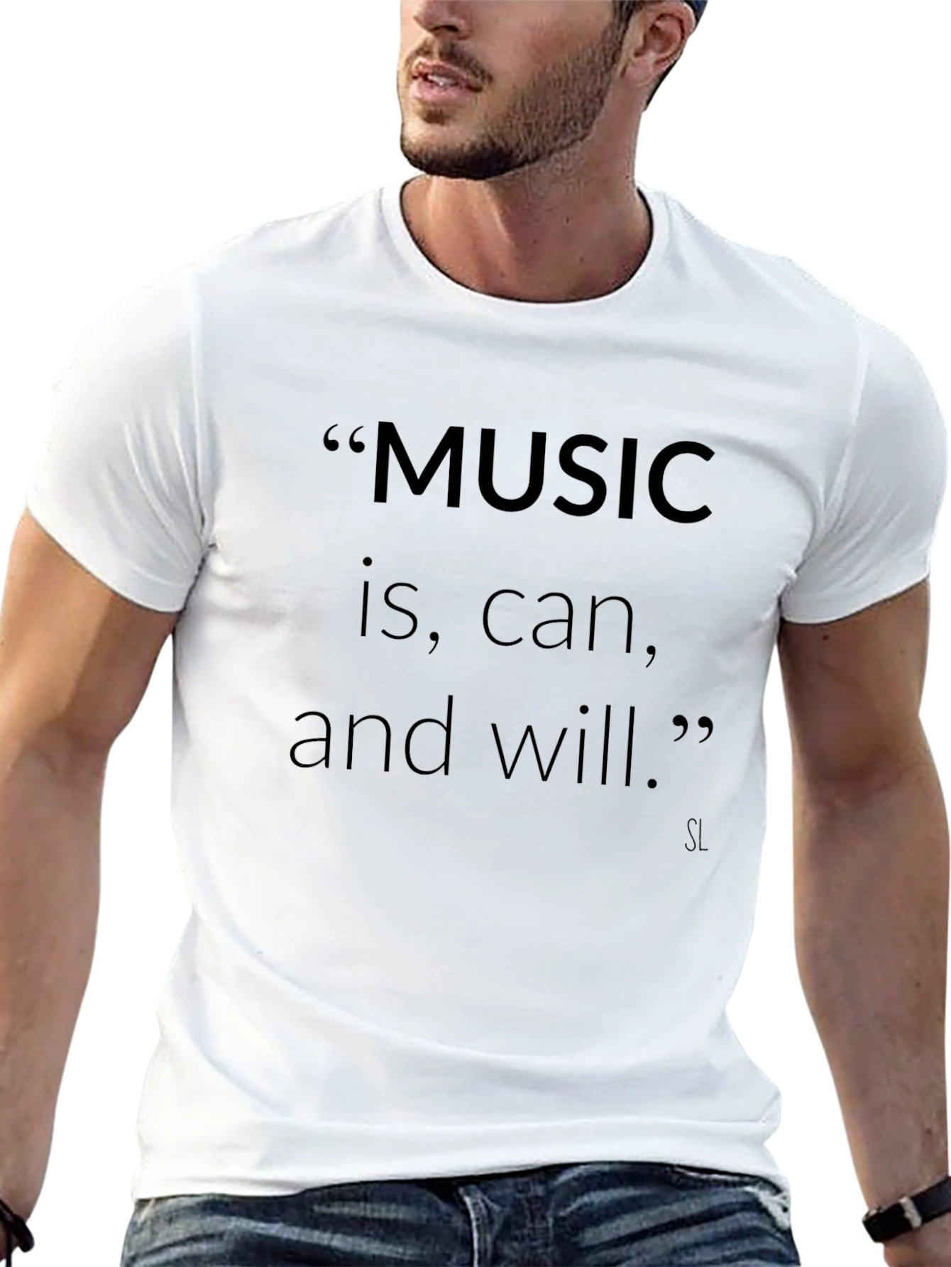 Music Is Quote T-Shirt - Inspirational Black Tee