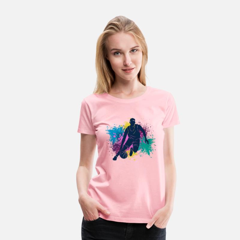 Basketball Player Grungy Color Splashes