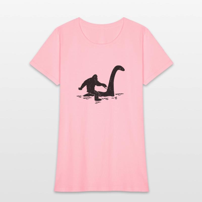 Bigfoot Riding Loch Ness Monster Funny Folklore