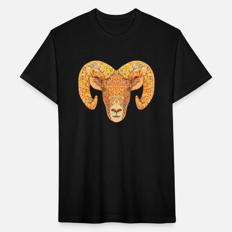 Bighorn Sheep or Ram Head Front Pointillist Art