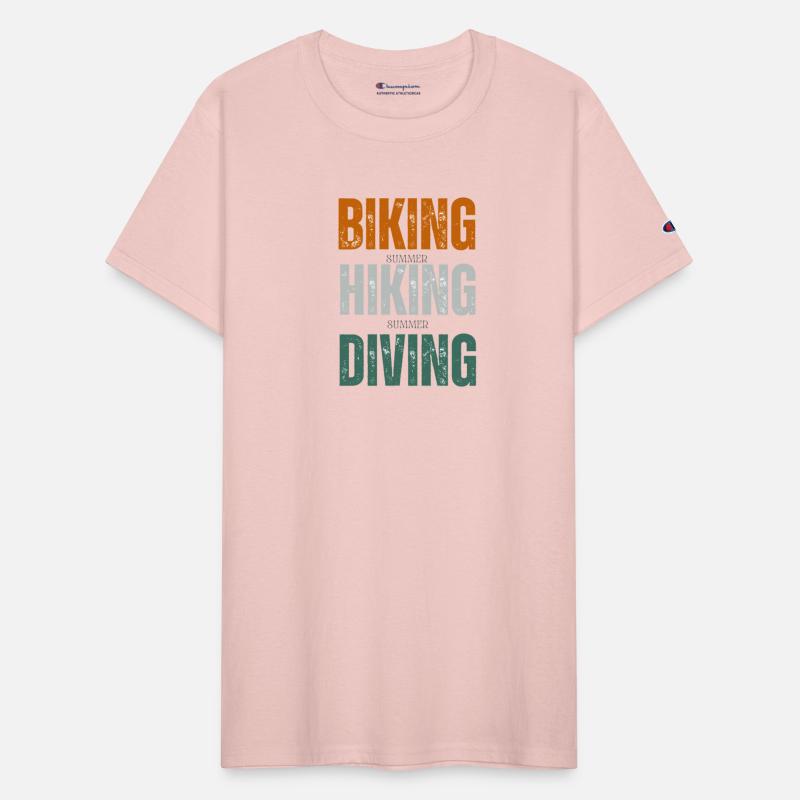 biking hiking diving retro