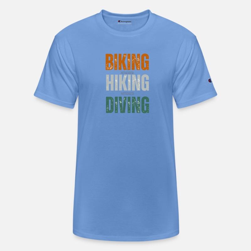 biking hiking diving retro