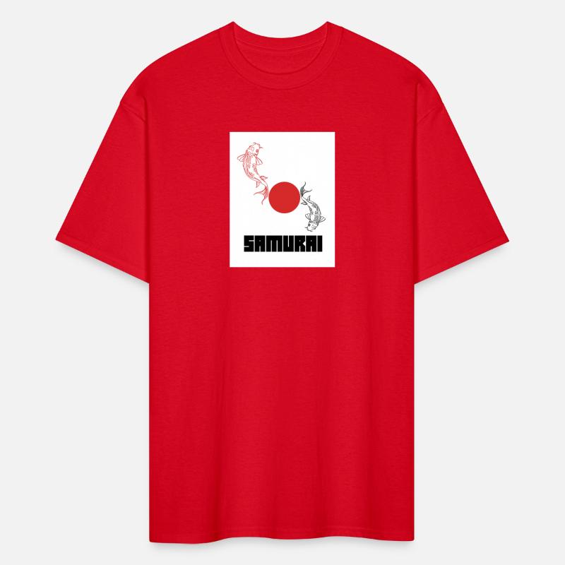 Black and Red Illustrated Yin Yang Koi Graphic