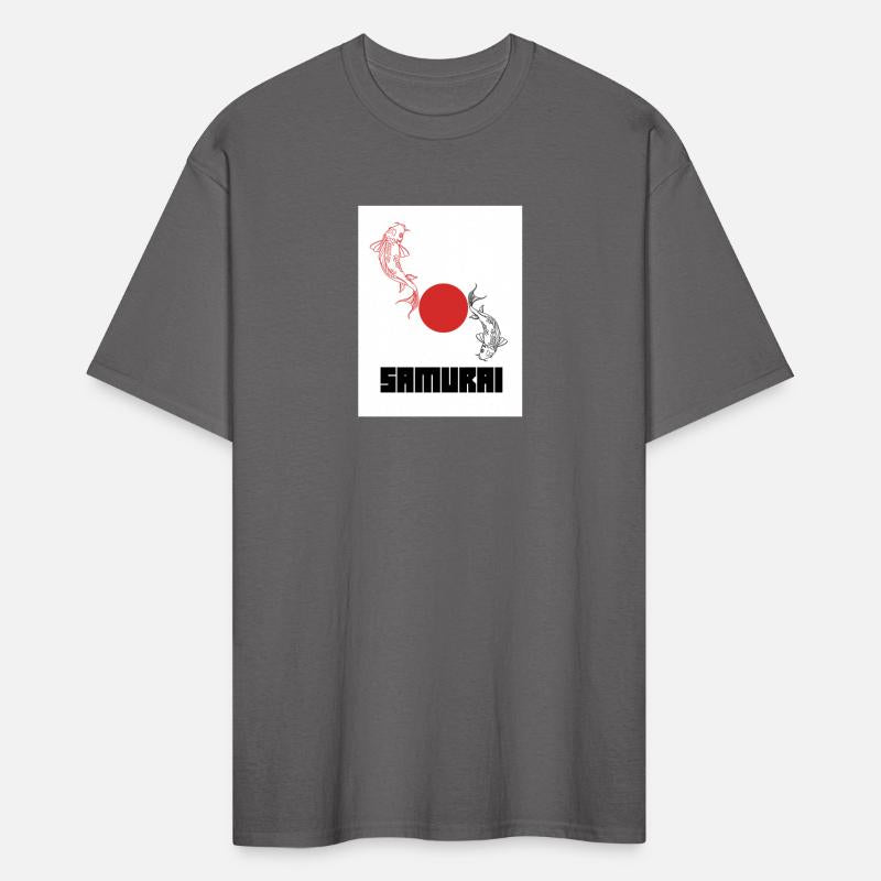 Black and Red Illustrated Yin Yang Koi Graphic