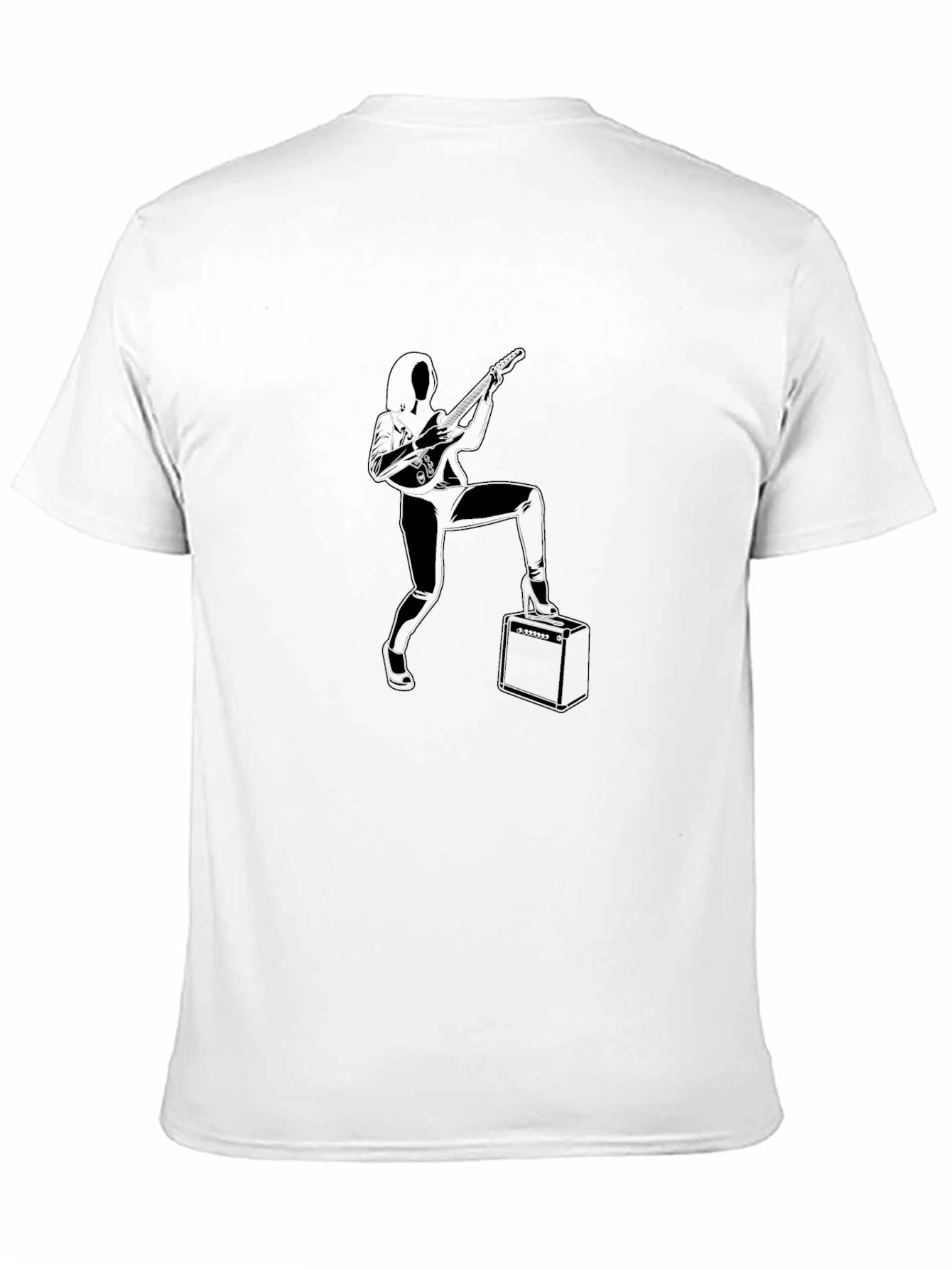 Rock On! Black T-Shirt with Guitarist Graphic