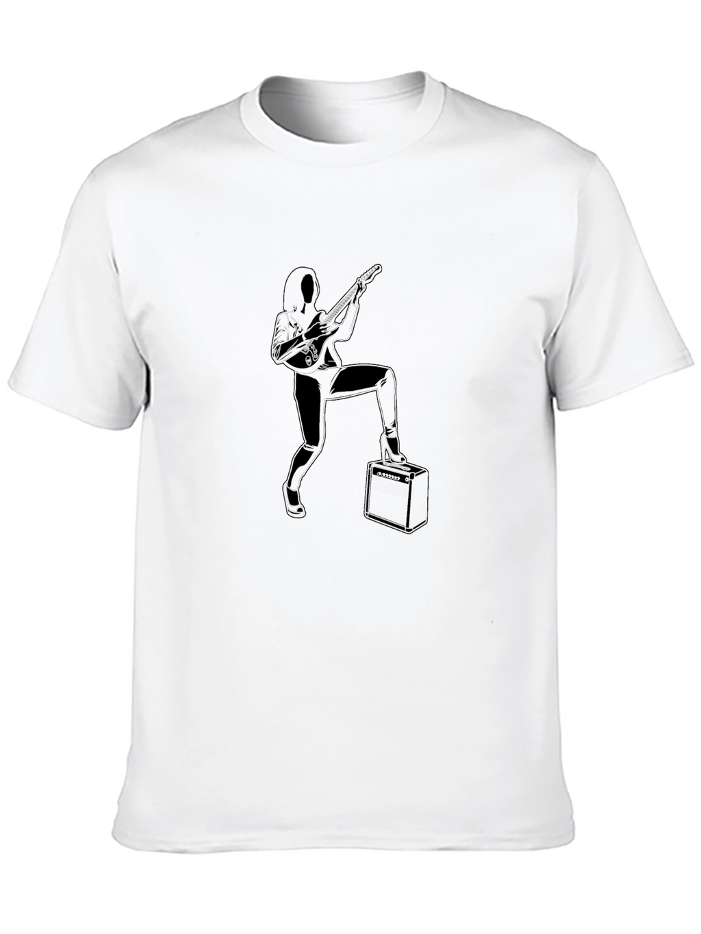 Rock On! Black T-Shirt with Guitarist Graphic