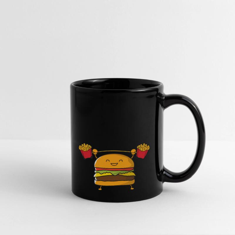 Burger Lifting Fries Food Snatch Squat Barbell