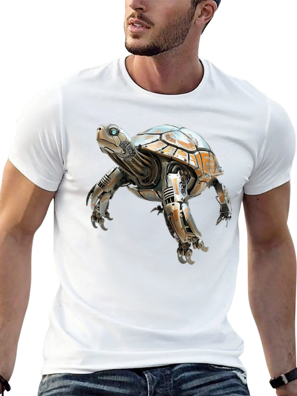 Robotic Turtle Graphic T-Shirt - Black