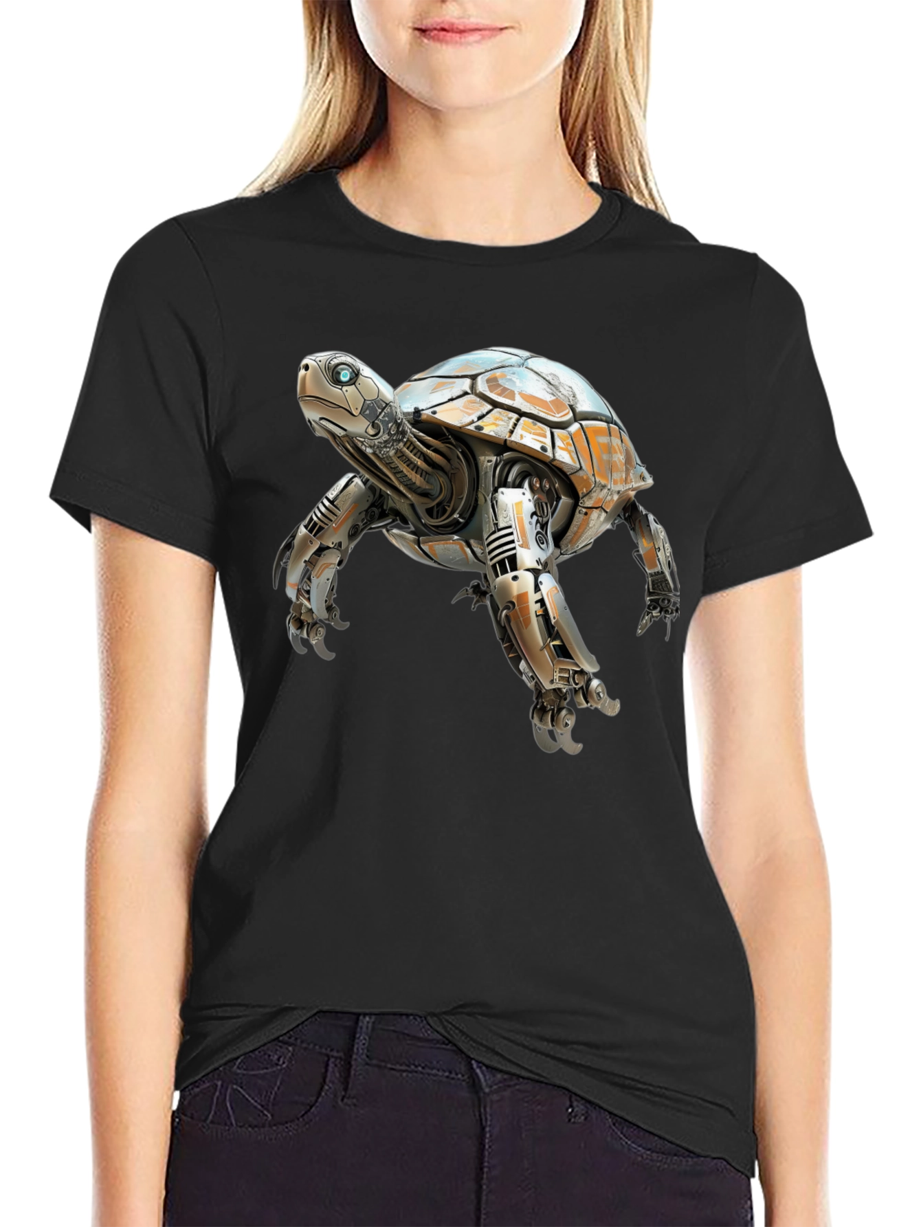 Robotic Turtle Graphic T-Shirt - Black