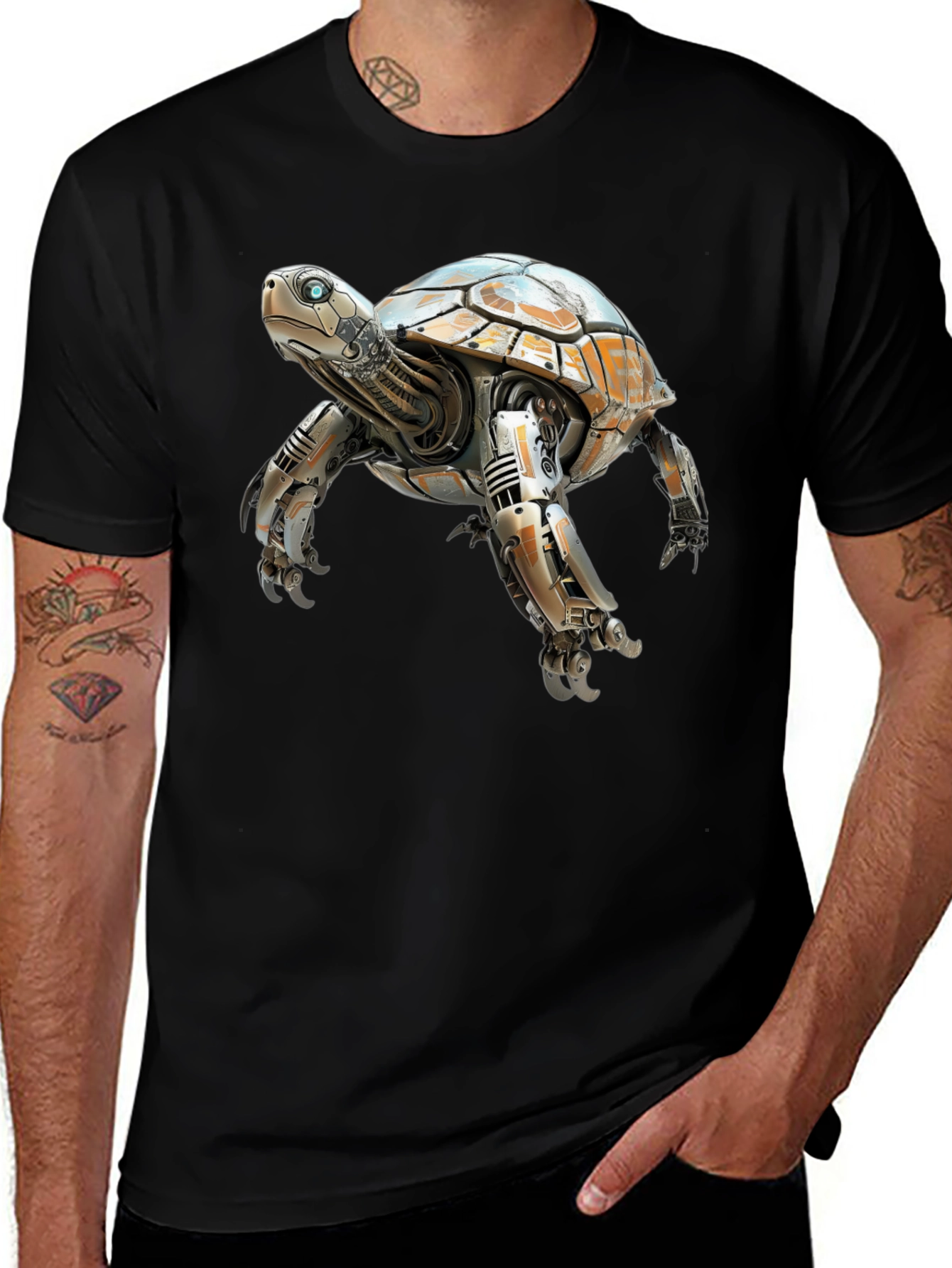 Robotic Turtle Graphic T-Shirt - Black