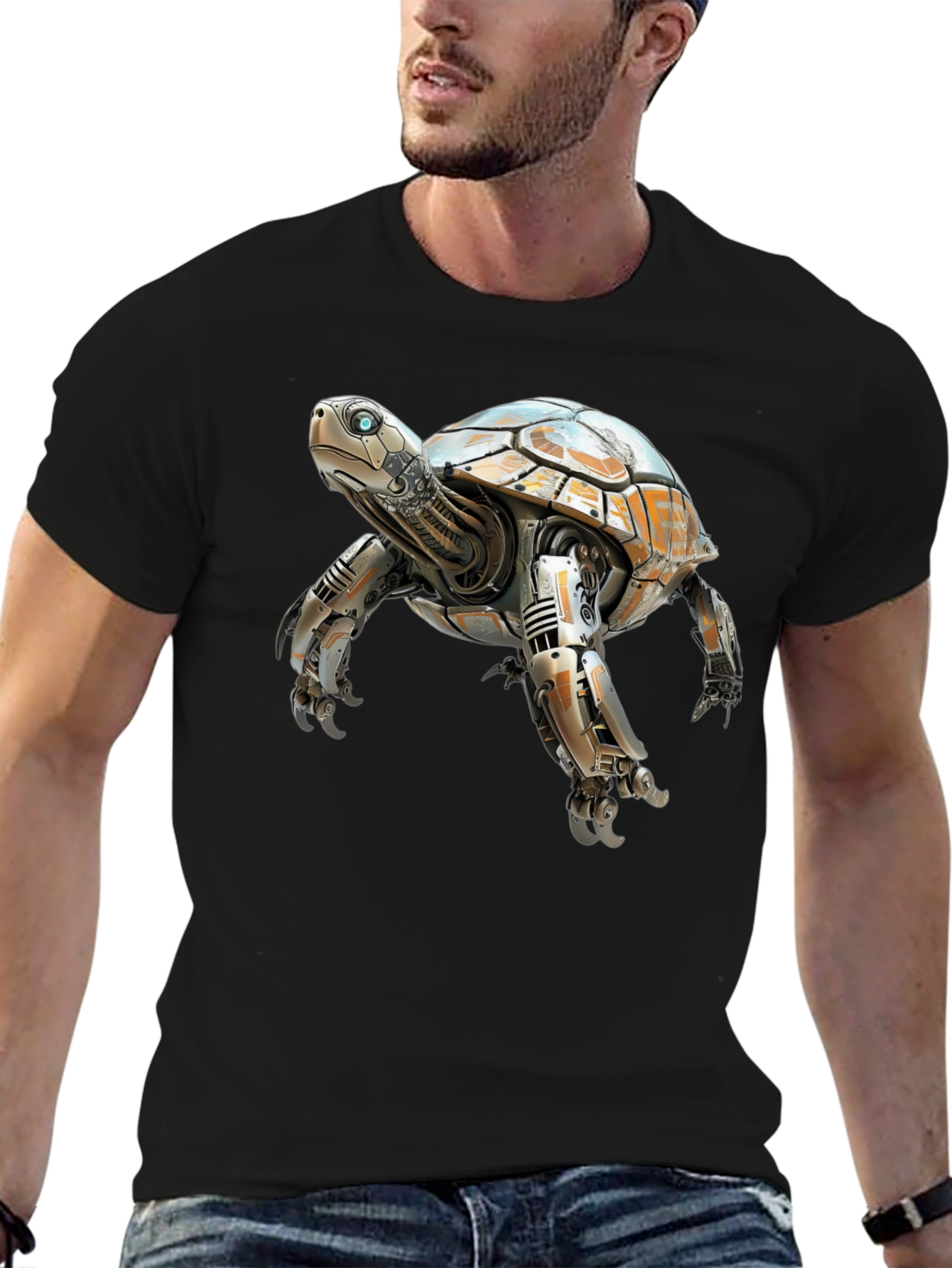 Robotic Turtle Graphic T-Shirt - Black