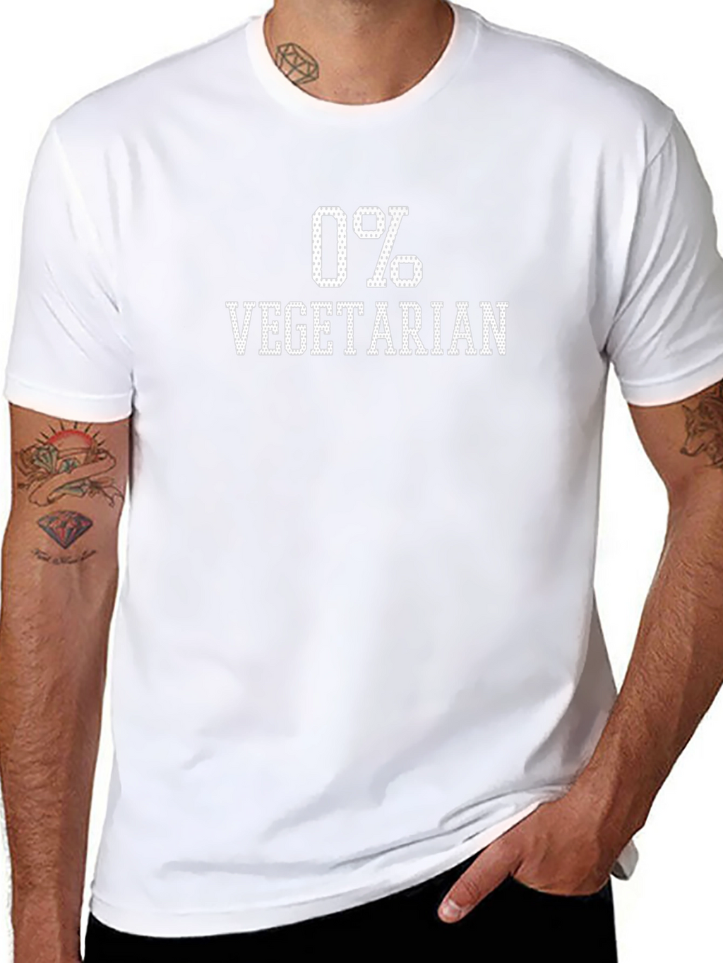 0% Vegetarian Novelty Graphic Tee