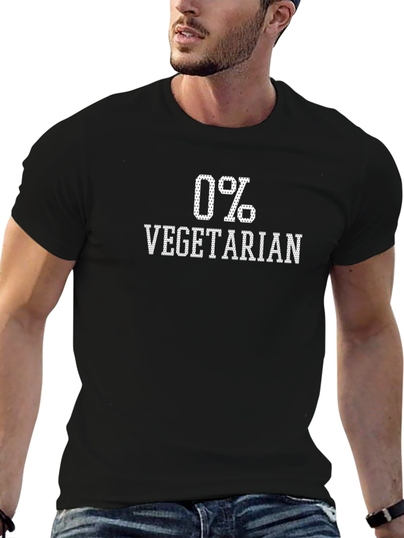 0% Vegetarian Novelty Graphic Tee