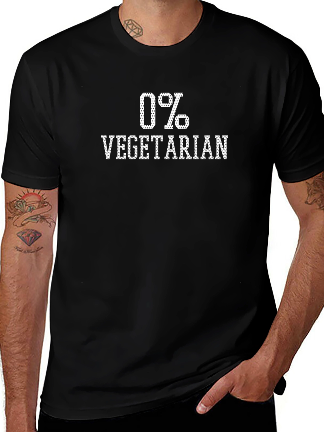 0% Vegetarian Novelty Graphic Tee