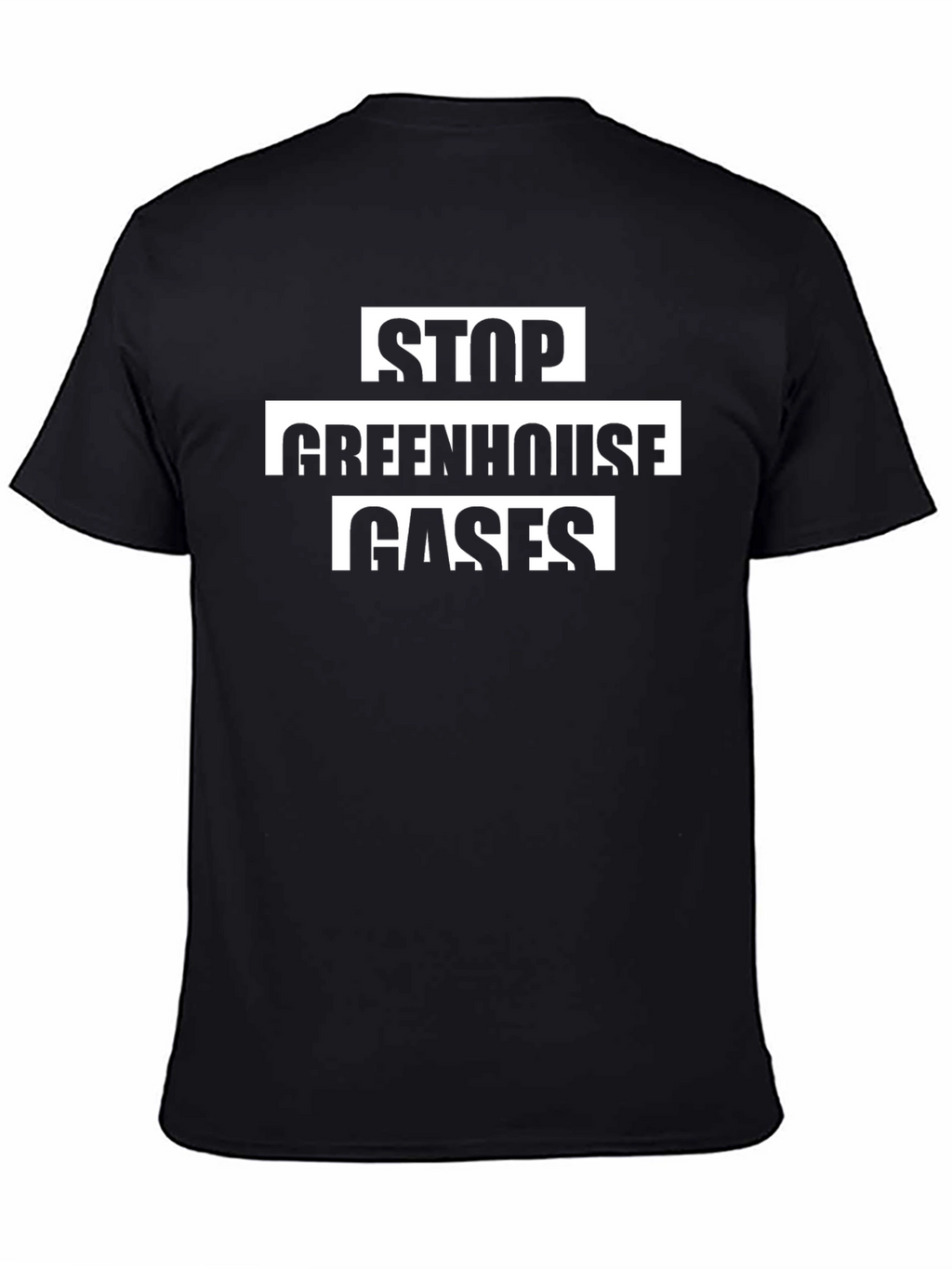Stop Greenhouse Gases Black T-Shirt