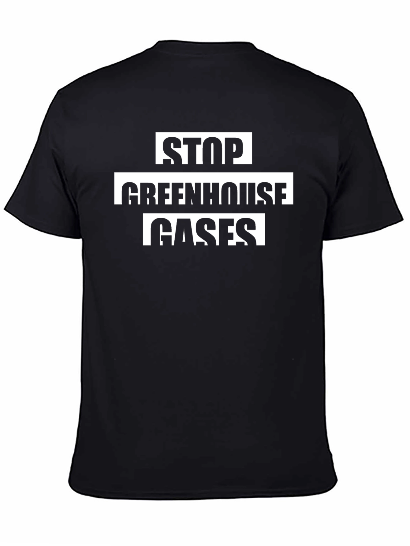 Stop Greenhouse Gases Black T-Shirt