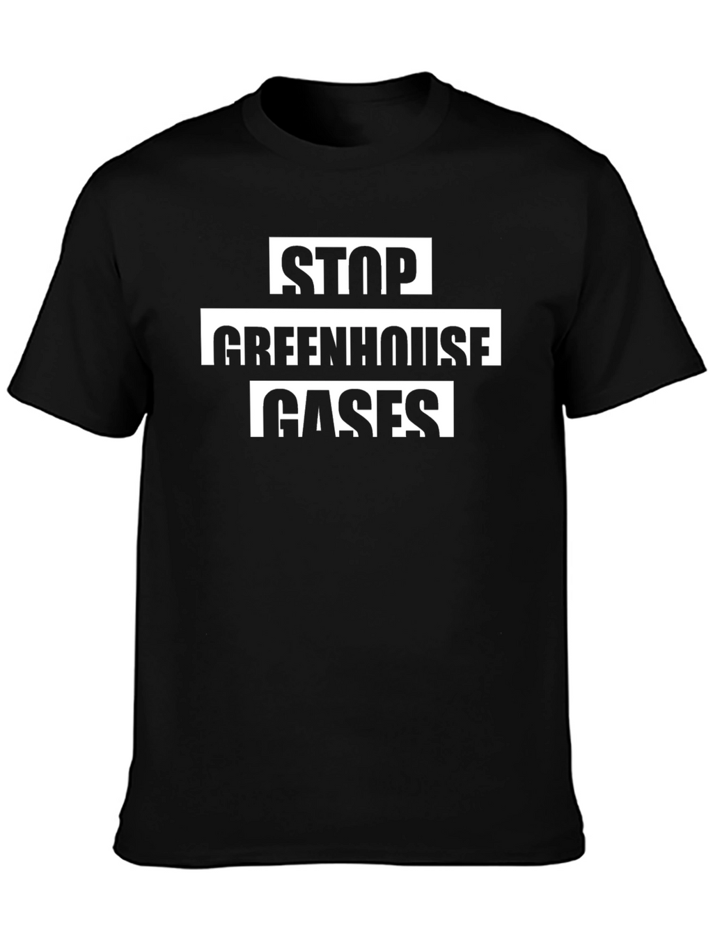 Stop Greenhouse Gases Black T-Shirt
