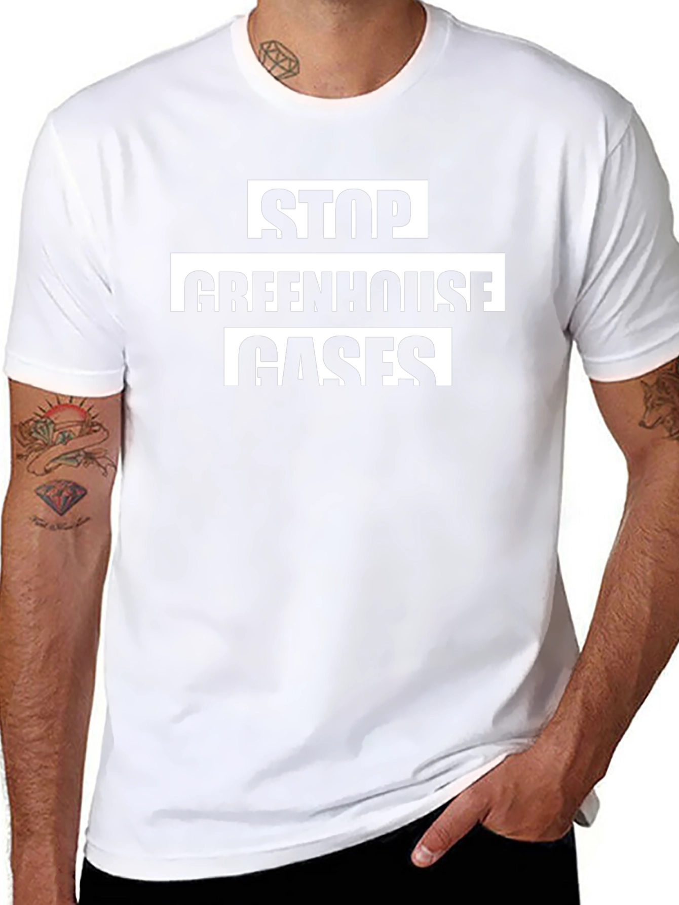 Stop Greenhouse Gases Black T-Shirt