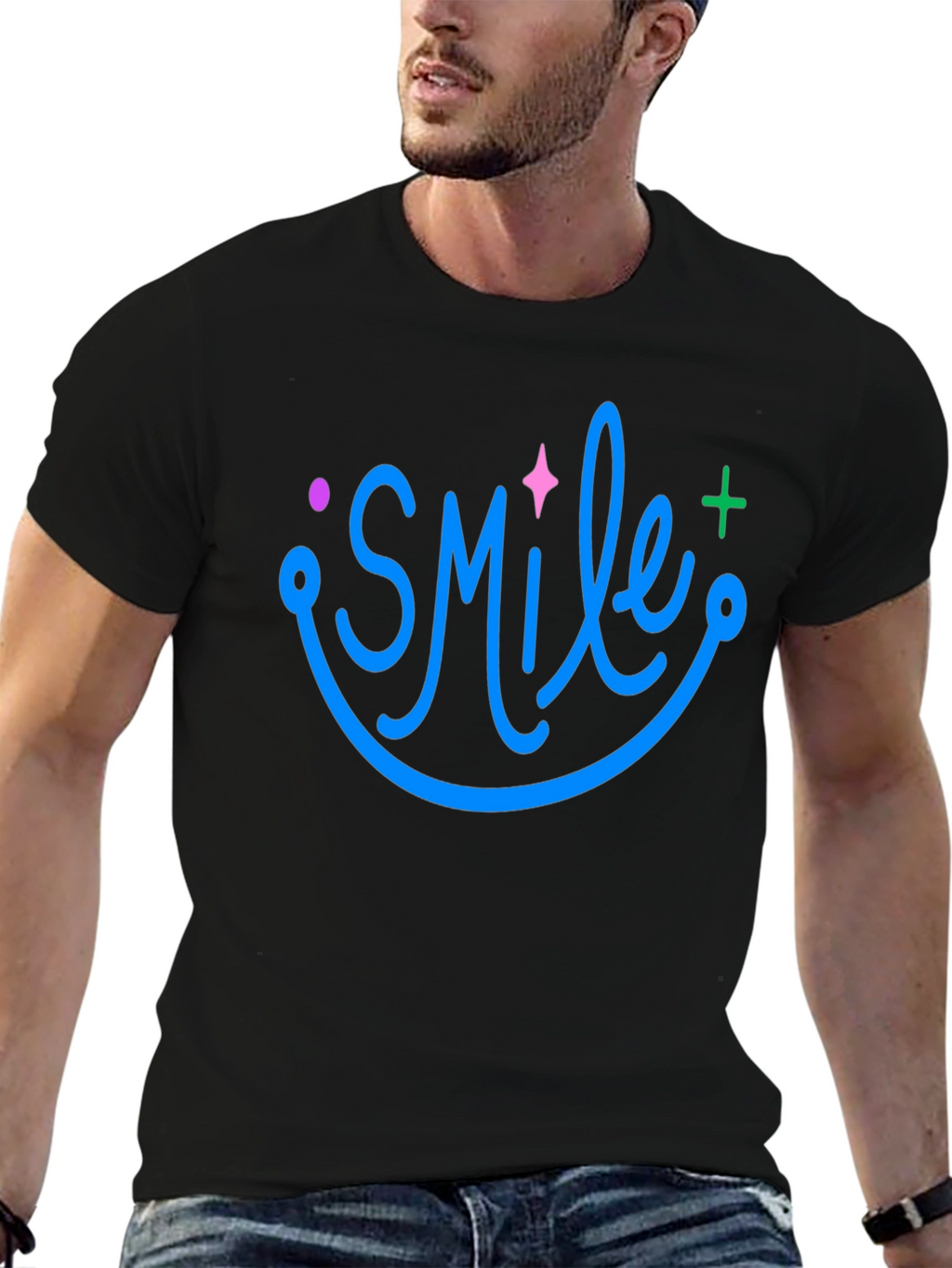 Smile Graphic Black T-Shirt