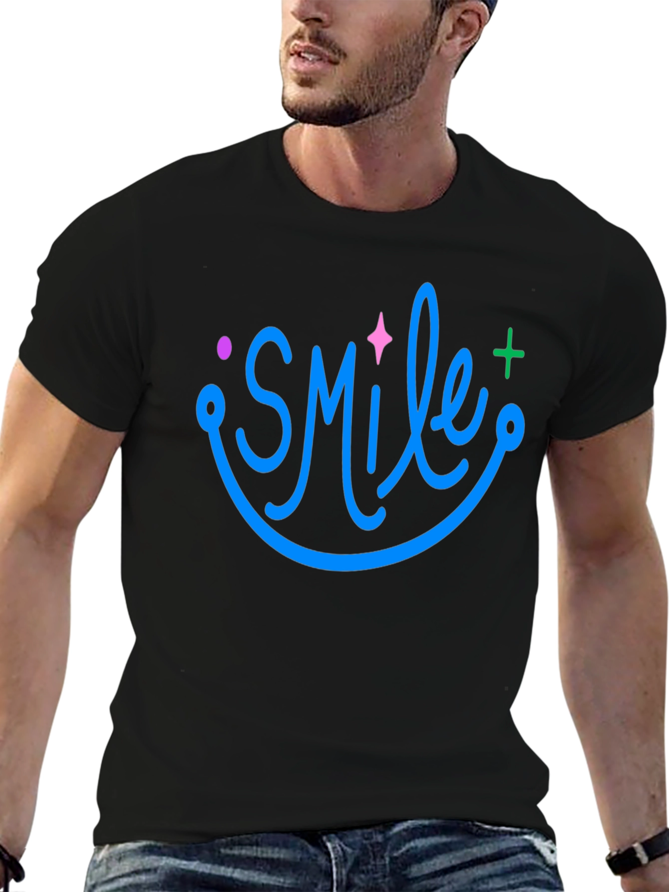 Smile Graphic Black T-Shirt