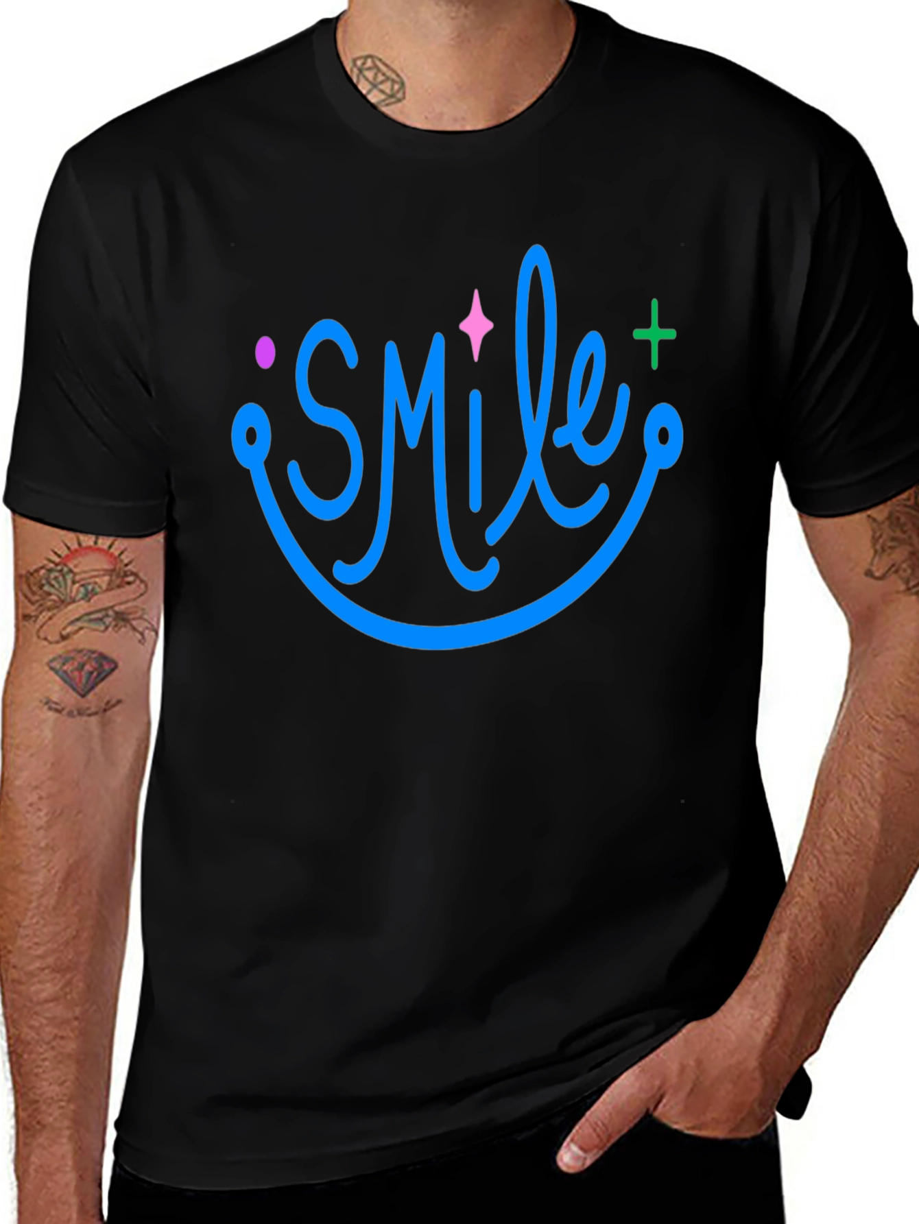 Smile Graphic Black T-Shirt