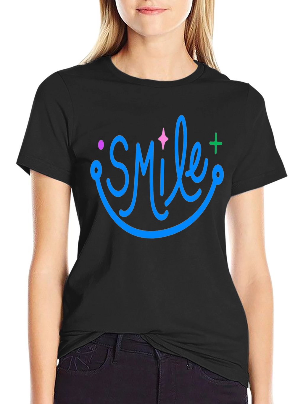 Smile Graphic Black T-Shirt