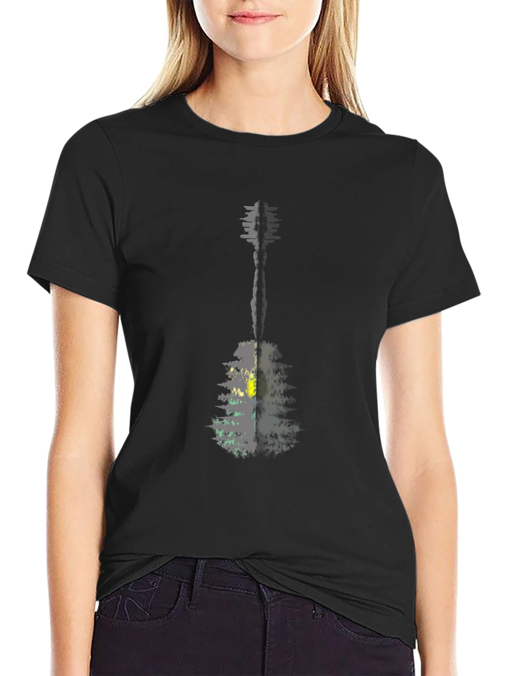 Guitar Nature T-Shirt - Mens Black Graphic Tee