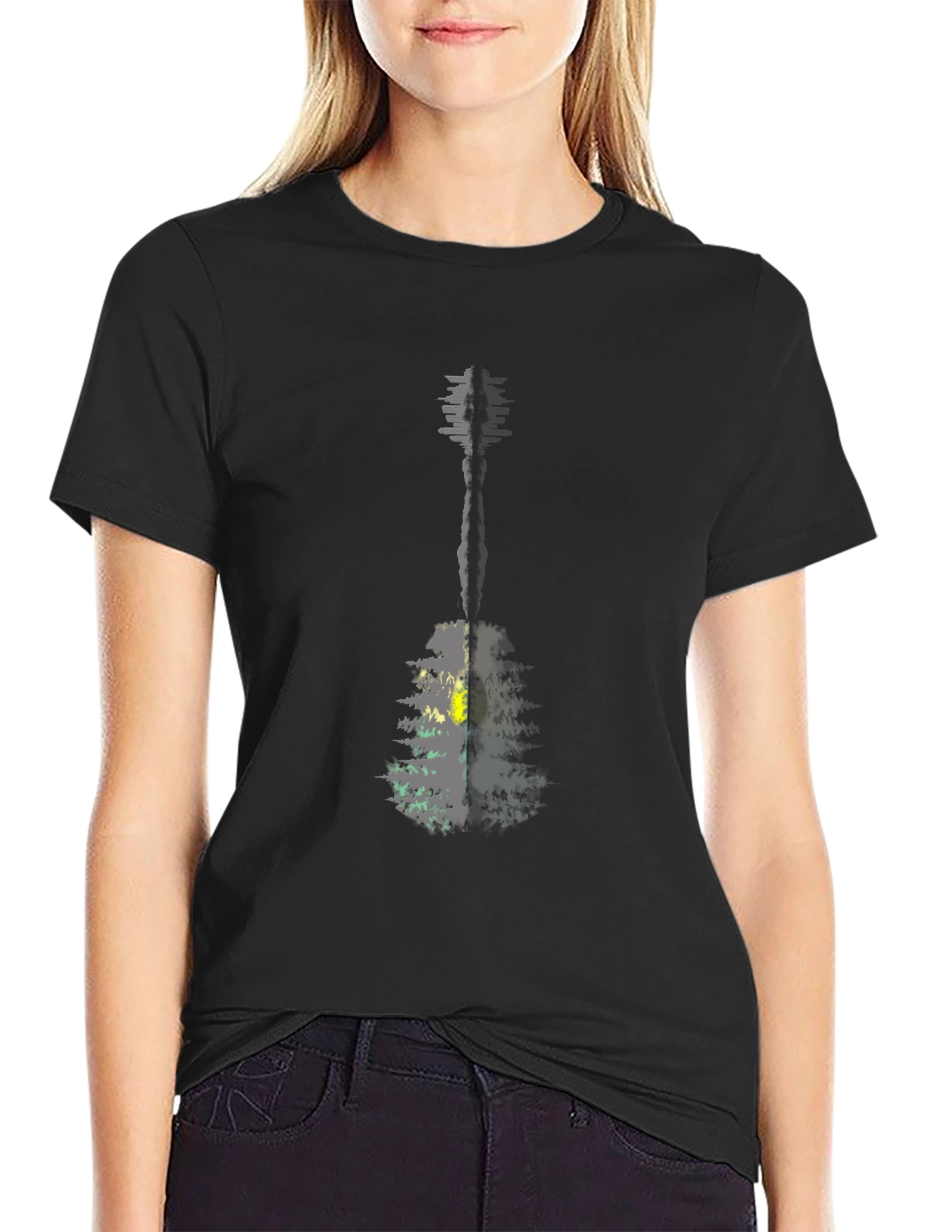 Guitar Nature T-Shirt - Mens Black Graphic Tee