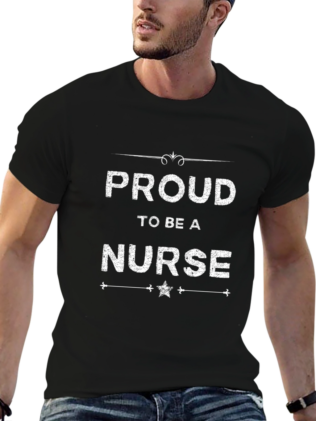 Proud Nurse Graphic Tee - Black Cotton T-Shirt