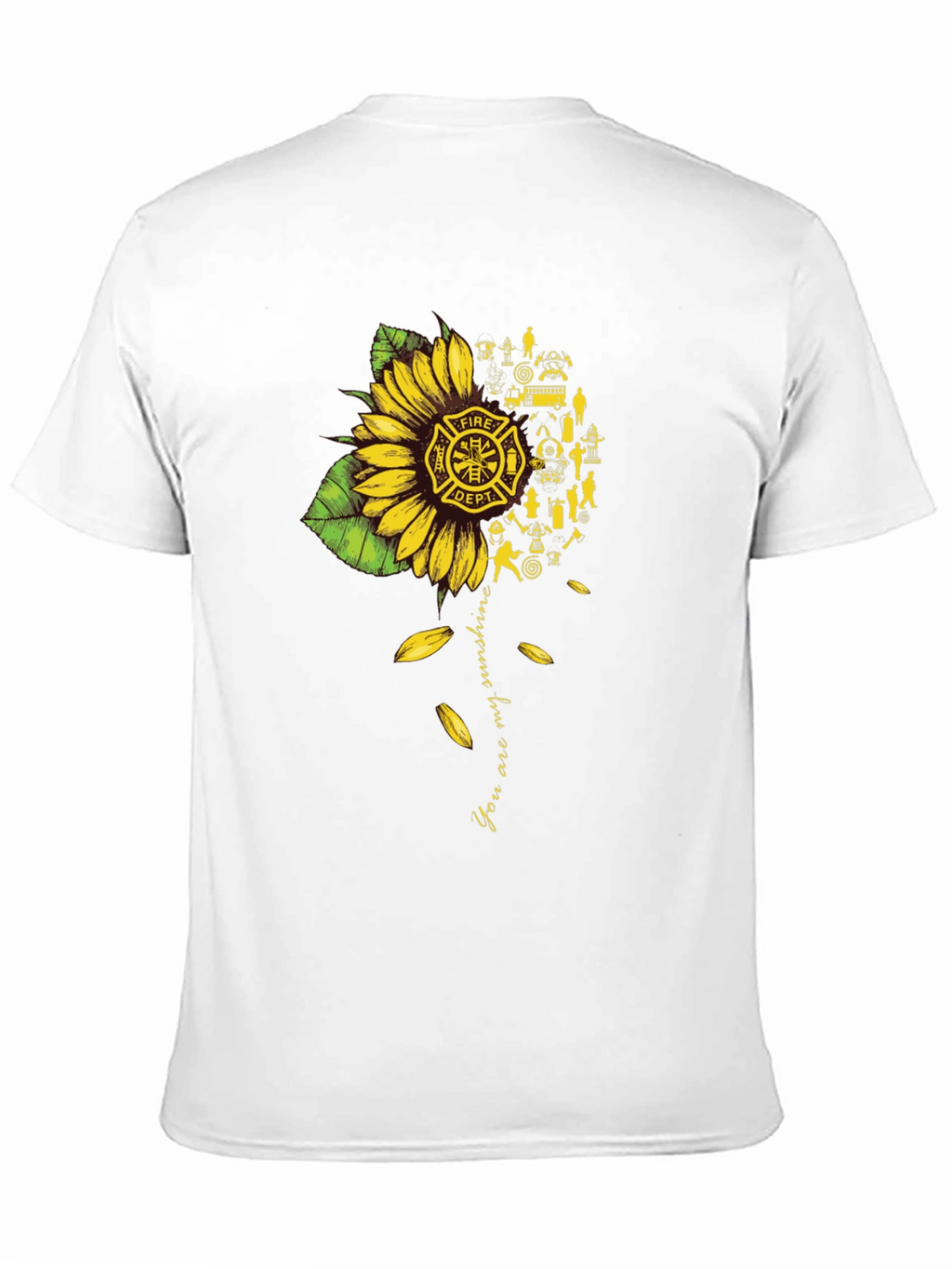 Firefighter Sunflower Graphic Tee - You are my Sunshine