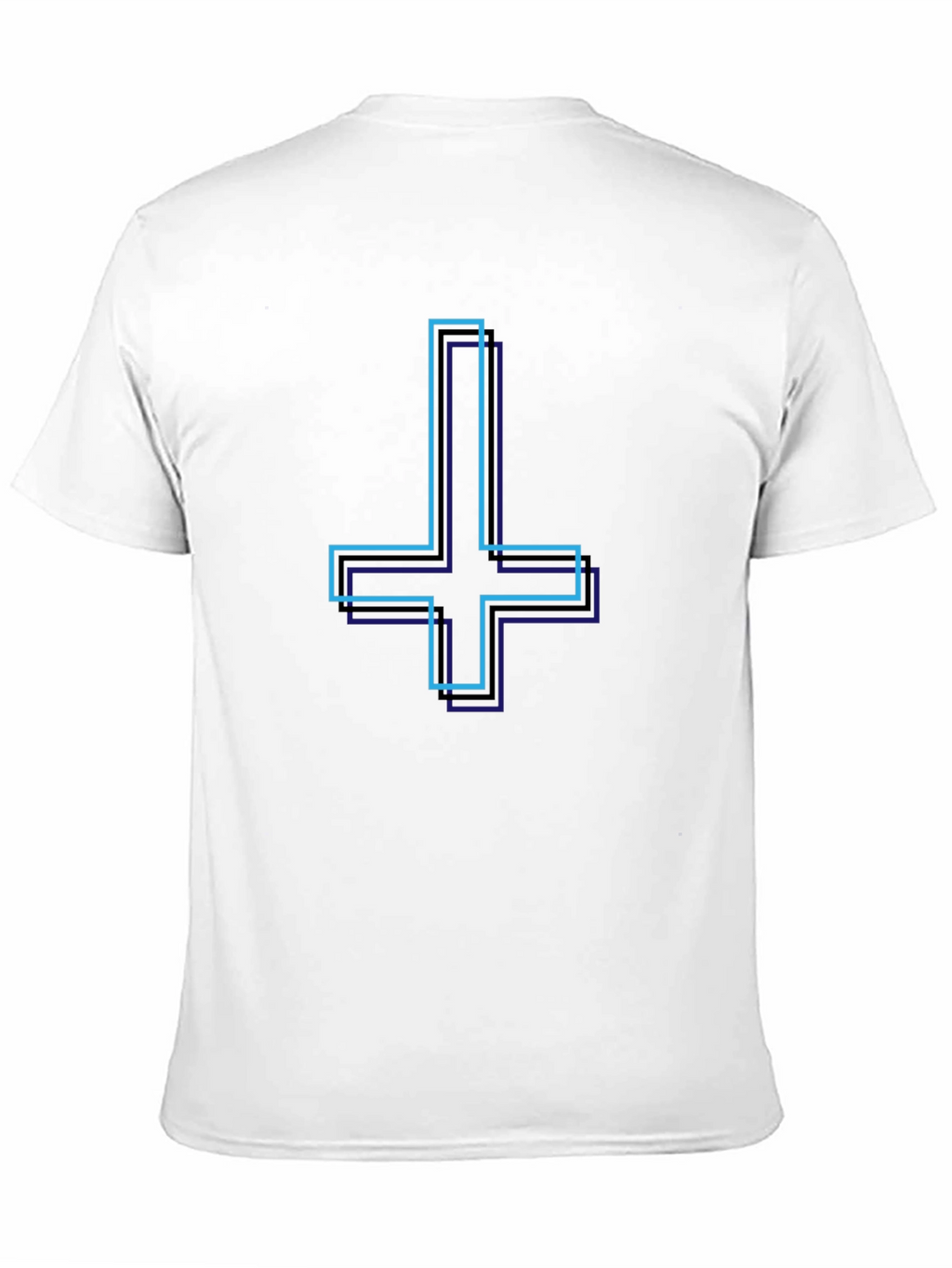 Inverted Cross Graphic Tee - Stylish Black T-Shirt