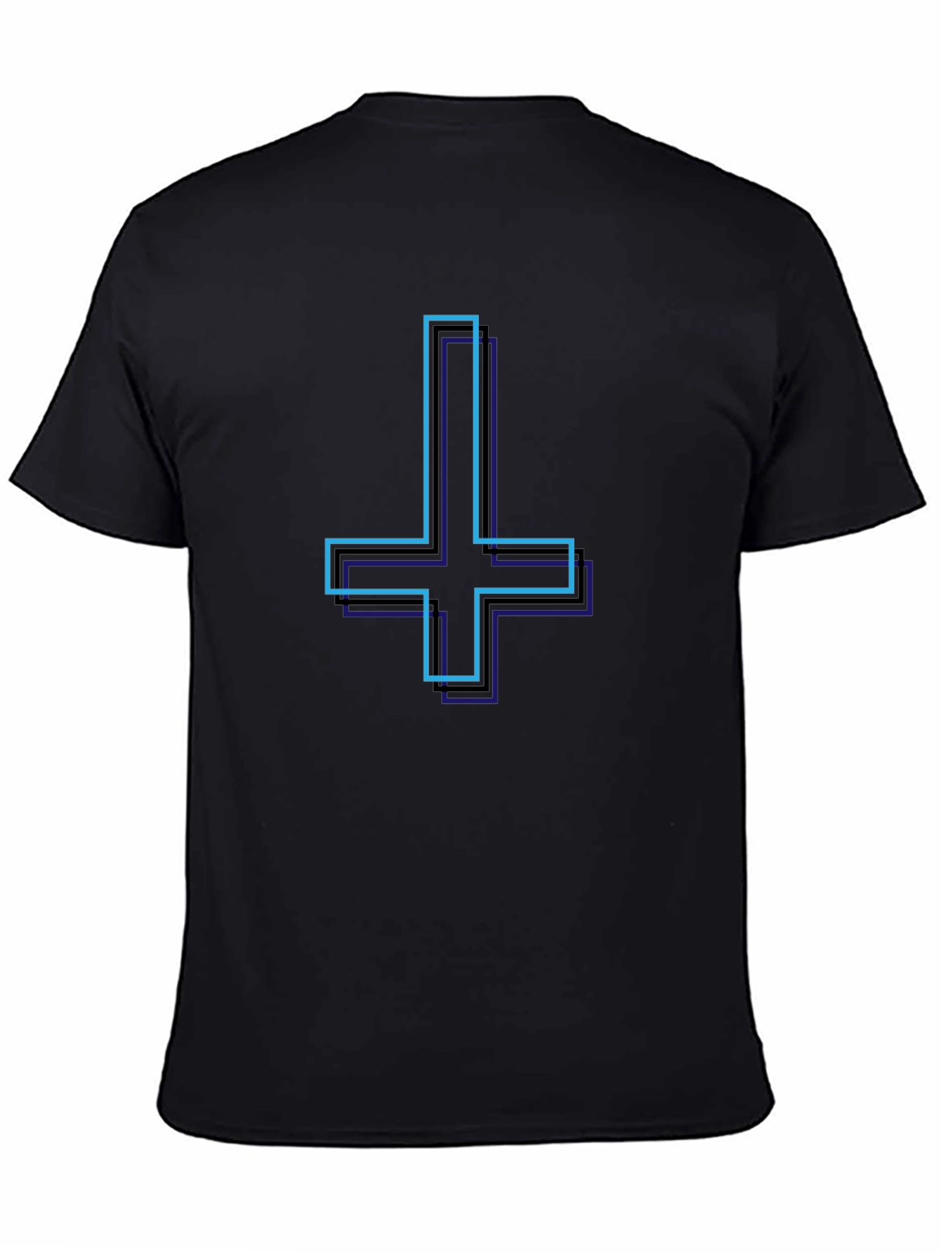 Inverted Cross Graphic Tee - Stylish Black T-Shirt