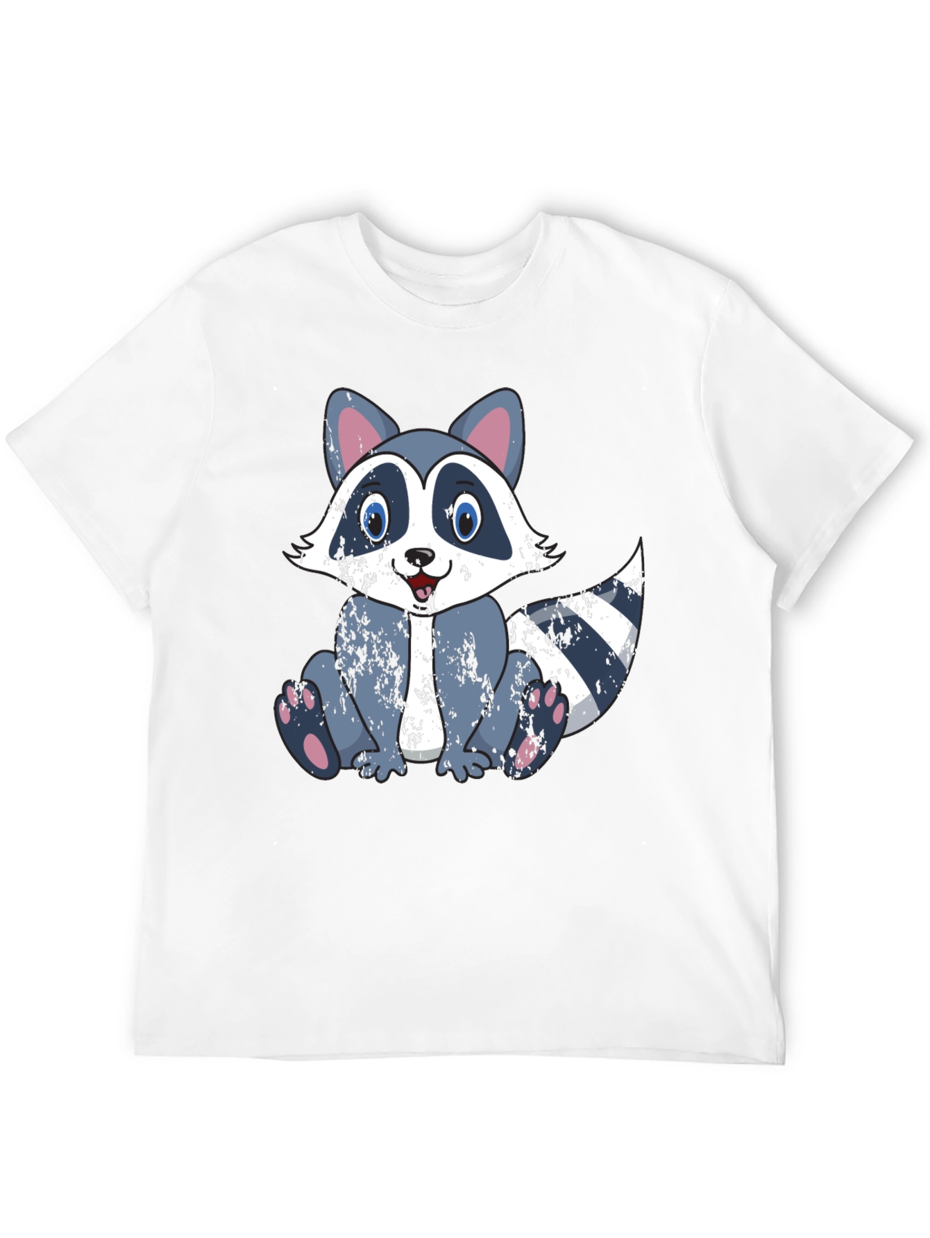 Cartoon Raccoon Graphic Tee - Soft Cotton Blend