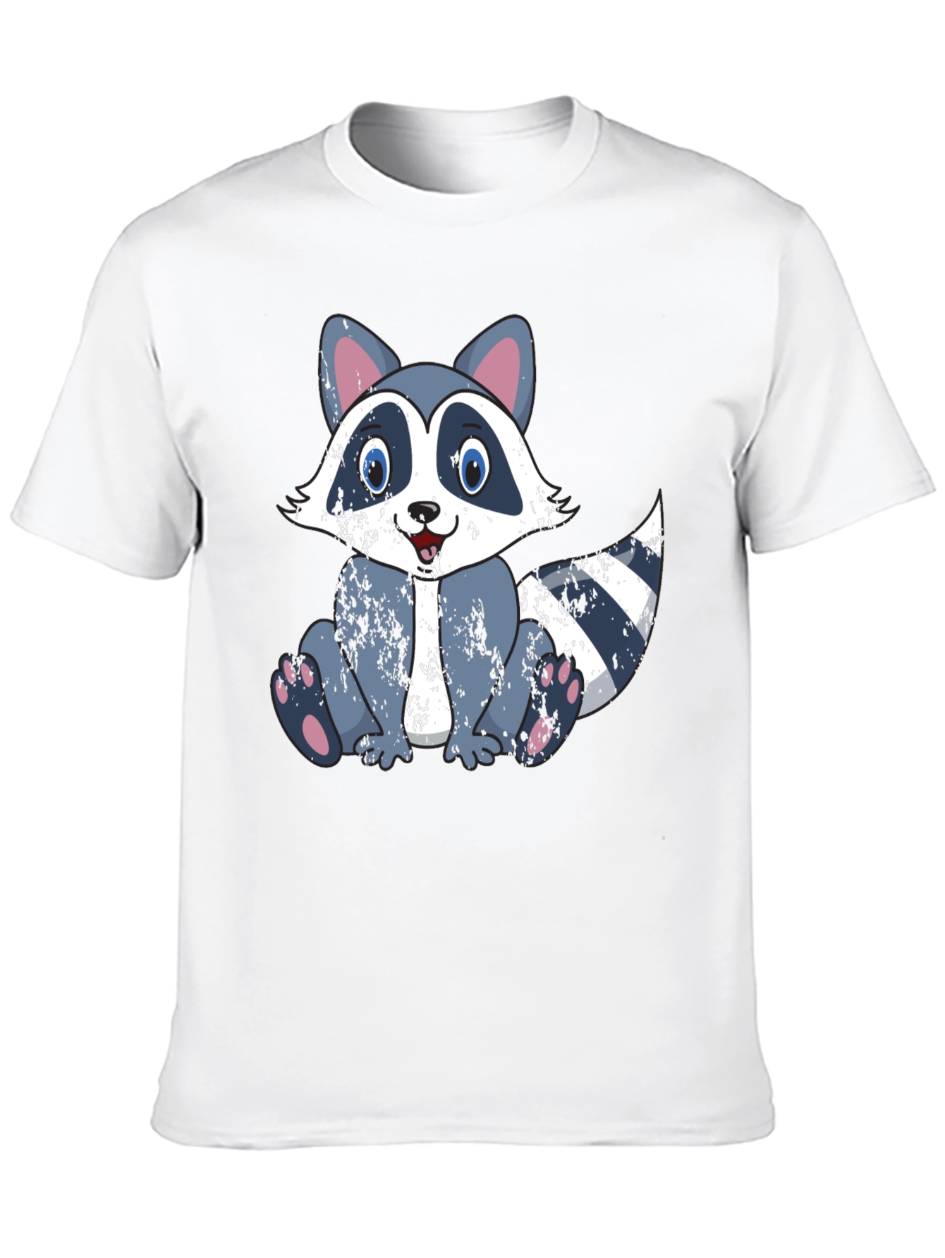 Cartoon Raccoon Graphic Tee - Soft Cotton Blend