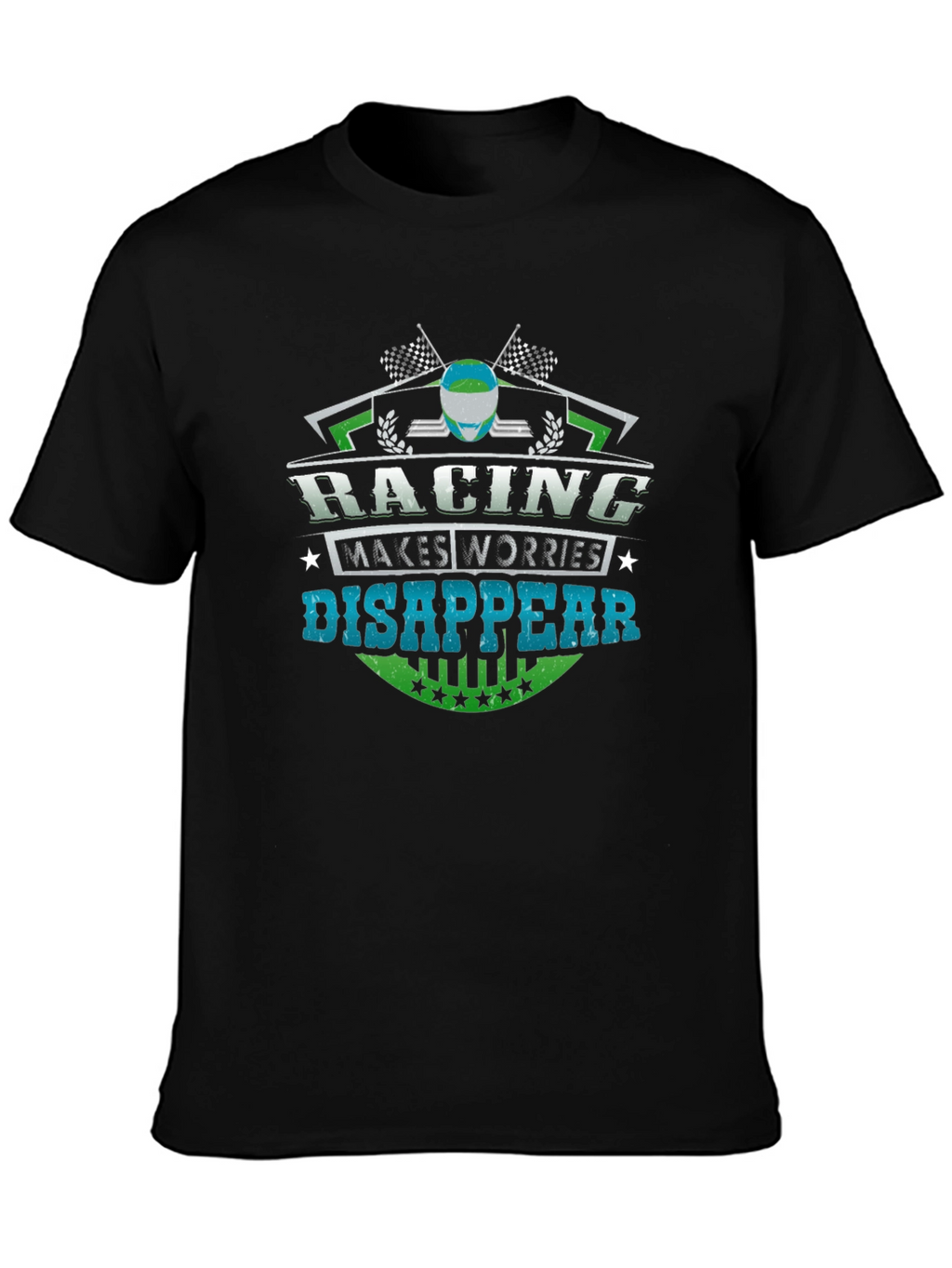 Racing Makes Worries Disappear Black T-Shirt