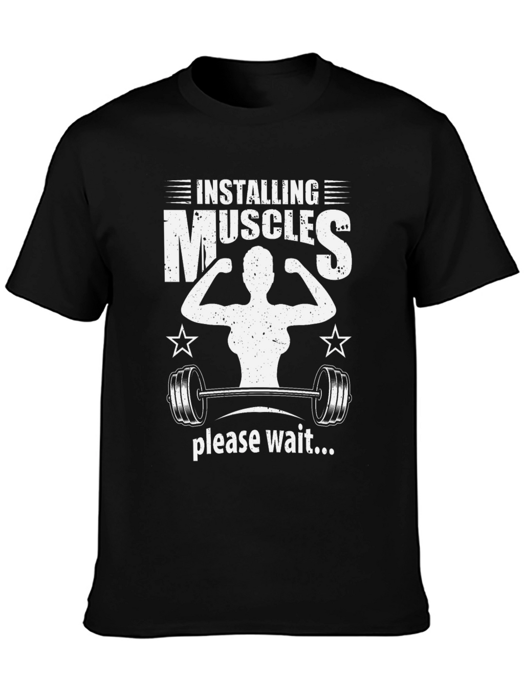 Installing Muscles Black Graphic T-Shirt
