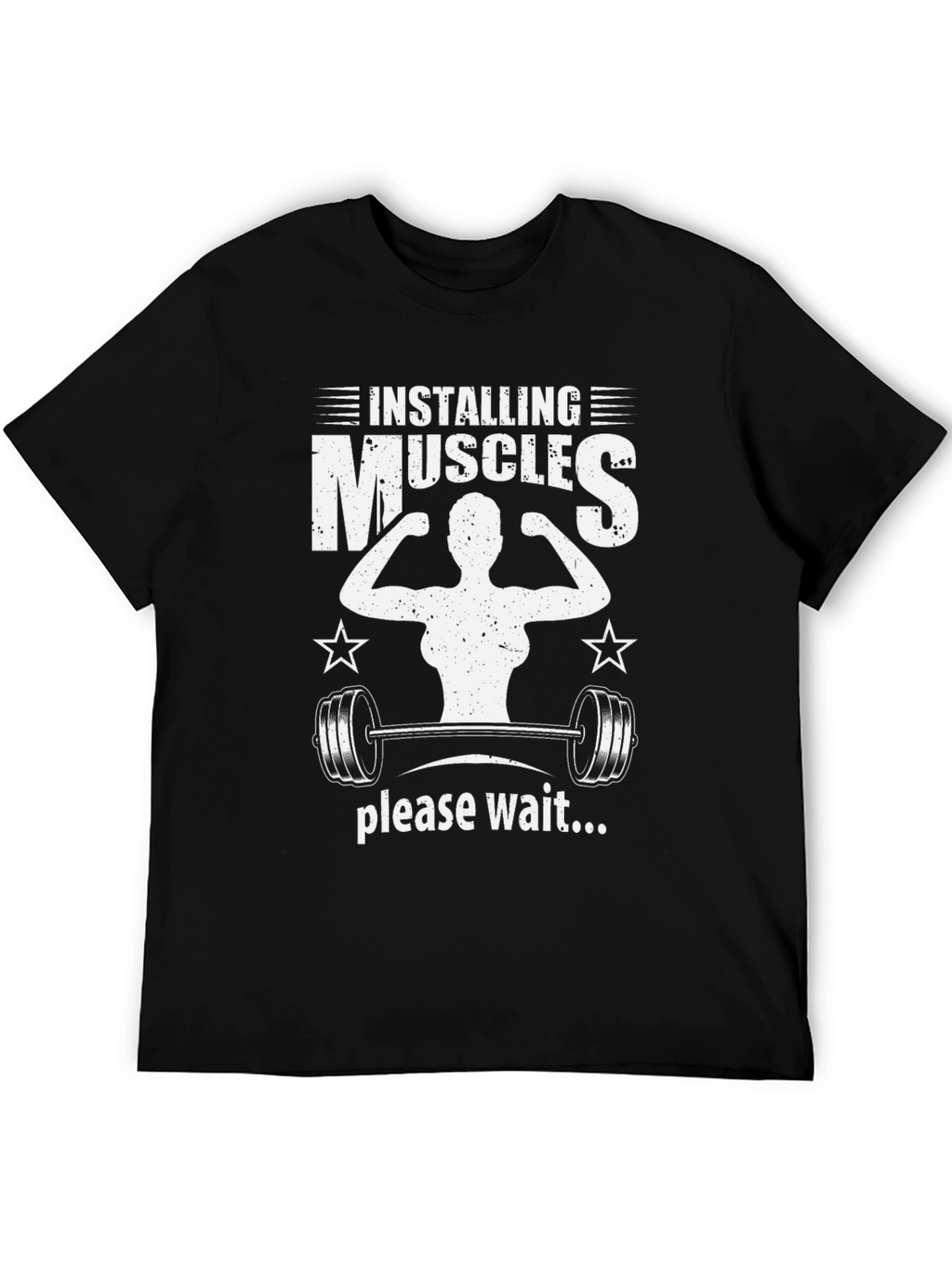 Installing Muscles Black Graphic T-Shirt