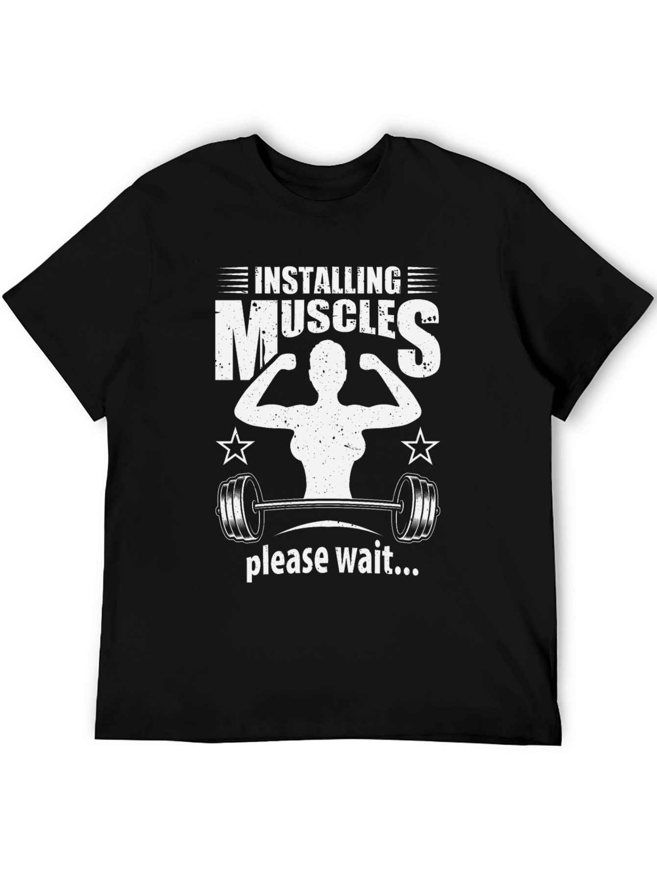 Installing Muscles Black Graphic T-Shirt