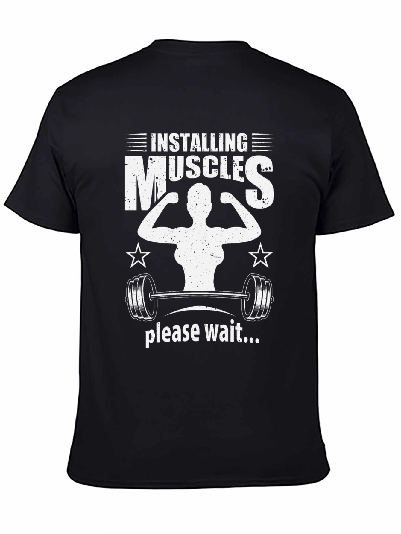 Installing Muscles Black Graphic T-Shirt