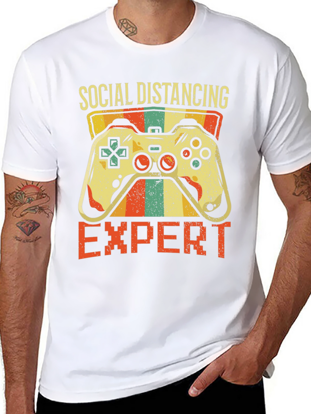 Social Distancing Expert Gamer T-Shirt - Black