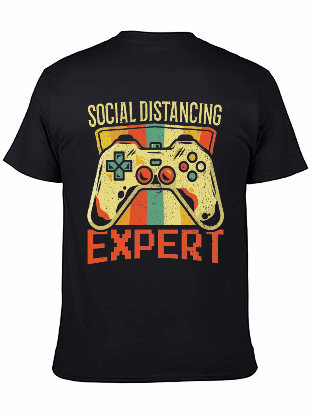 Social Distancing Expert Gamer T-Shirt - Black