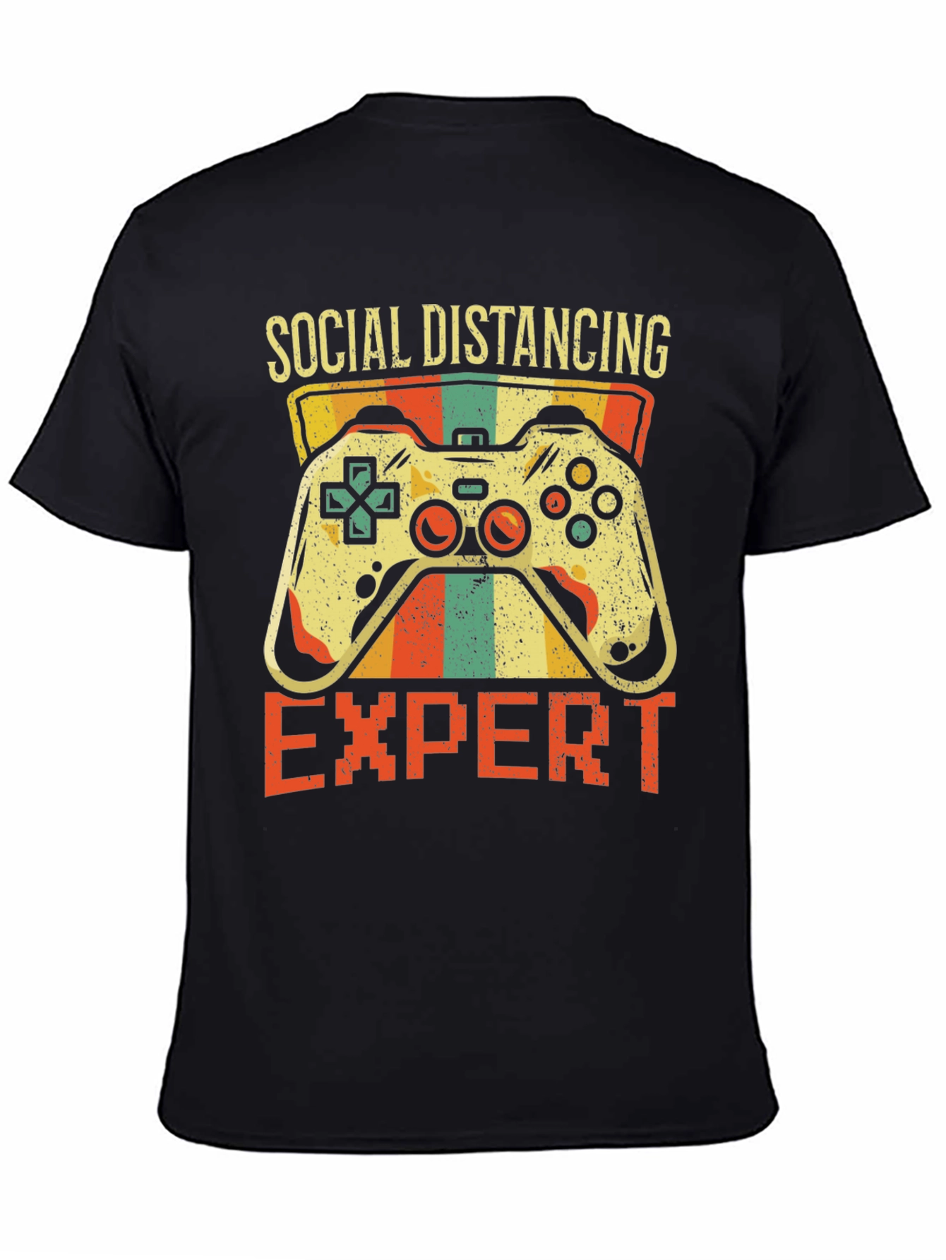 Social Distancing Expert Gamer T-Shirt - Black